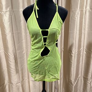 Voight Isabella Green Halter Cut-Out Swim Cover